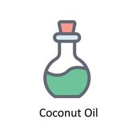 kokosnoot olie vector vullen schets pictogrammen. gemakkelijk voorraad illustratie voorraad