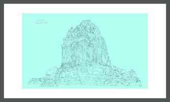 hand- getrokken Indonesisch tempel vector