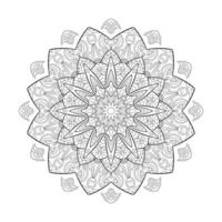 bloem schets symmetrisch mandala met details. perfect voor kleur en illustraties. vector