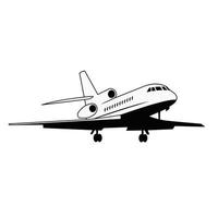 privaat Jet vervoer zwart en wit vector