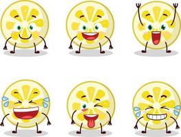 tekenfilm karakter van citroen plak met glimlach uitdrukking vector