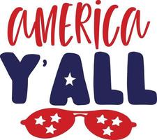 Amerika y allemaal 4e van juli typografie ontwerpen voor kleding en accessoires vector