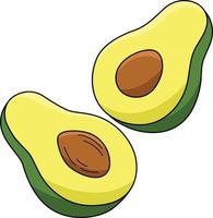voor de helft avocado fruit tekenfilm gekleurde clip art vector
