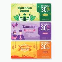 kleurrijk voucherontwerp voor ramadanverkoop vector