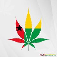 vlag van Guinea-Bissau in marihuana blad vorm geven aan. de concept van legalisatie hennep in guinea-bissau. vector