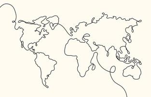 gemakkelijk een beroerte kunst wereld kaart vector