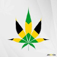 vlag van Jamaica in marihuana blad vorm geven aan. de concept van legalisatie hennep in Jamaica. vector