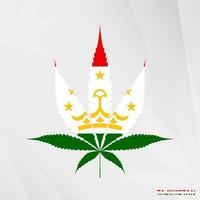 vlag van Tadzjikistan in marihuana blad vorm geven aan. de concept van legalisatie hennep in Tadzjikistan. vector