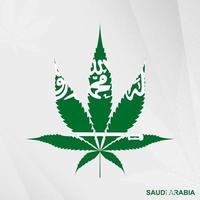 vlag van saudi Arabië in marihuana blad vorm geven aan. de concept van legalisatie hennep in saudi Arabië. vector