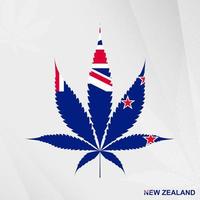 vlag van nieuw Zeeland in marihuana blad vorm geven aan. de concept van legalisatie hennep in nieuw Zeeland. vector