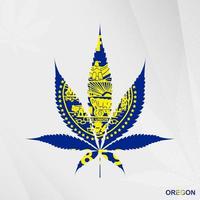 vlag van Oregon in marihuana blad vorm geven aan. de concept van legalisatie hennep in Oregon. vector
