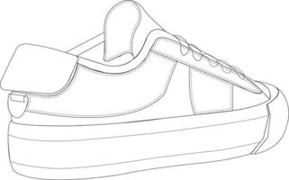 sneaker schoenen. schoenen lijn kunst ontwerp vector