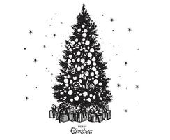 kerstboom set, met de hand getekende illustraties. vector