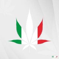 vlag van Italië in marihuana blad vorm geven aan. de concept van legalisatie hennep in Italië. vector