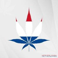 vlag van Nederland in marihuana blad vorm geven aan. de concept van legalisatie hennep in nederland. vector