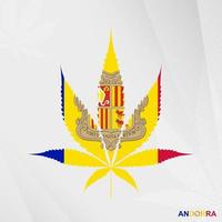 vlag van Andorra in marihuana blad vorm geven aan. de concept van legalisatie hennep in Andorra. vector