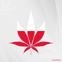 vlag van Polen in marihuana blad vorm geven aan. de concept van legalisatie hennep in Polen. vector