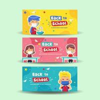 schoolactiviteit in nieuwe normale banner vector