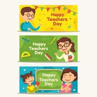 gelukkige lerarendag banner vector
