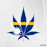 vlag van nauru in marihuana blad vorm geven aan. de concept van legalisatie hennep in nauru. vector