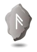 rune ansuz getekend op een grijze steen vector