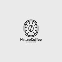 natuur koffie Boon logo met lijn kunst stijl vector