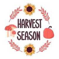 schattig hand- getrokken belettering oogst herfst seizoen citaat vector illustratie voor groet kaart