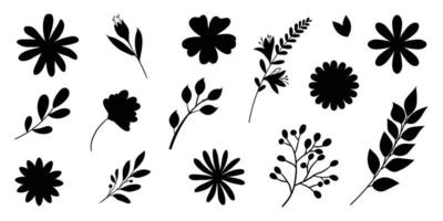 bloem, boom en blad verzameling, natuur, illustratie, vol vector