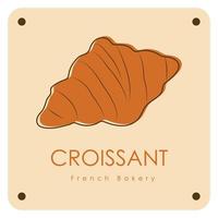 gemakkelijk croissant eigengemaakt, croissant winkel en bakkerij, gebakje logo, insignes, etiketten, pictogrammen en tekens. vector