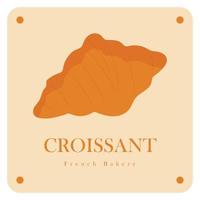 gemakkelijk croissant eigengemaakt, croissant winkel en bakkerij, gebakje logo, insignes, etiketten, pictogrammen en tekens. vector