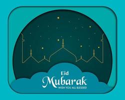 eid mubarak achtergrond papier vector