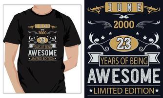 verjaardag t-shirts ontwerp voor iedereen 2000 23 vector
