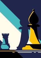 abstracte poster sjabloon met schaken cijfers. vector