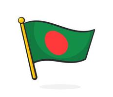 tekenfilm illustratie van vlag van Bangladesh vector