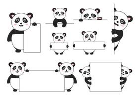 Panda bear vector ontwerp illustratie geïsoleerd op een witte achtergrond