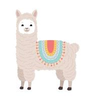 de karakter. alpaca met een kaap Aan de rug. vector illustratie