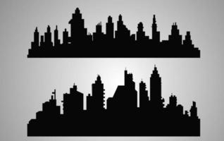 zwart stadssilhouet, landschaps vectorillustratie. vector