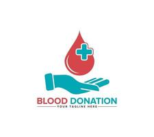 bloed bijdrage logo ontwerp Aan wit achtergrond, vector illustratie.