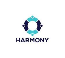 harmonie logo is samenhang, eenheid, alliantie, team, teamwerk, Aan wit achtergrond, vector illustratie.