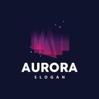 Aurora logo, licht Golf vector, natuur landschap ontwerp, Product merk sjabloon illustratie icoon vector