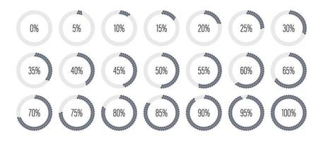 set cirkelpercentagediagrammen vector