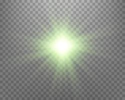 groen zonlicht lens gloed, zon flash met stralen en schijnwerper. vector