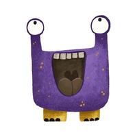 schattig en grappig, halloween illustratie, kinderachtig hand- geschilderd monsters, trollen vector