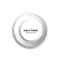 halftone cirkel patroon grens kader van zwart dots vector