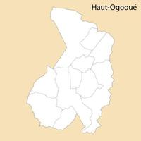 hoog kwaliteit kaart van hoog-oog is een regio van Gabon vector