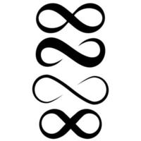 oneindigheid icoon vector set. Mobius lus vorm illustratie teken verzameling. onbeperkt symbool. voor altijd logo.