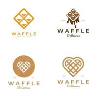 wafel logo gemakkelijk illustratie ontwerp voor gebakje winkel, embleem, badge, bakkerij zaken, gebak, bakkerij, vector