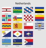 vlaggen van de provincies van nederland, allemaal Nederlands Regio's vlag co vector