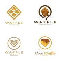 wafel logo gemakkelijk illustratie ontwerp voor gebakje winkel, embleem, badge, bakkerij zaken, gebak, bakkerij, vector