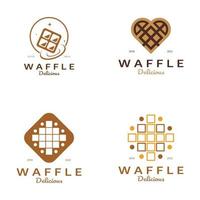 wafel logo gemakkelijk illustratie ontwerp voor gebakje winkel, embleem, badge, bakkerij zaken, gebak, bakkerij, vector